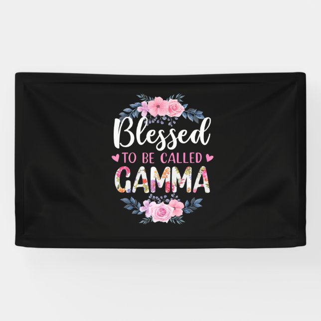 Mother Art Blessed To Be Called Gamma Birthday Banner (Horizontal)