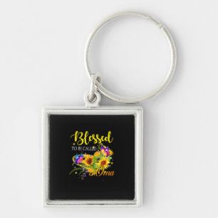 Mother Art Blessed To Be Called Oma Sunflower Keychain