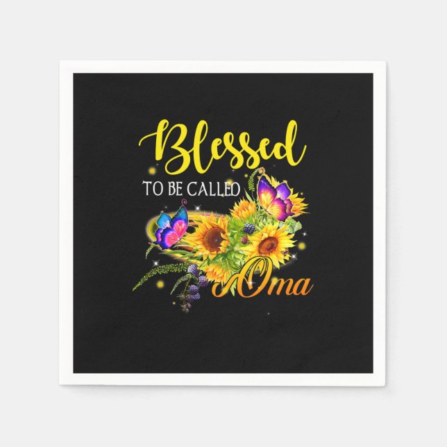 Mother Art Blessed To Be Called Oma Sunflower Napkin (Front)