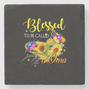 Mother Art Blessed To Be Called Oma Sunflower Stone Coaster