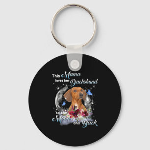 Mother Art Dachshund Mama Birthday Keychain