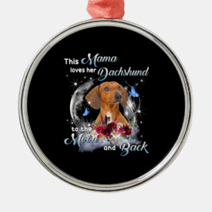 Mother Art Dachshund Mama Birthday Metal Ornament