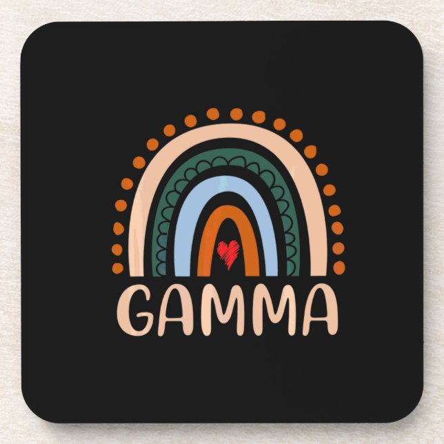 Mother Art | Gamma Rainbow Grandma Cute Birthday Coaster (Front)
