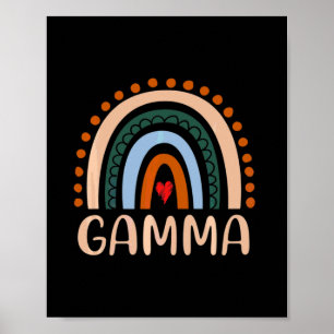 Mother Art   Gamma Rainbow Grandma Cute Birthday Poster