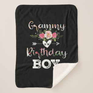 Mother Art   Grammy Of A Birthday Boy Birthday Sherpa Blanket