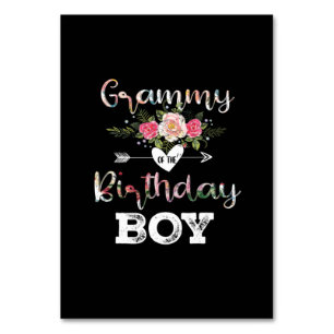 Mother Art Grammy Of A Birthday Boy Birthday Table Number