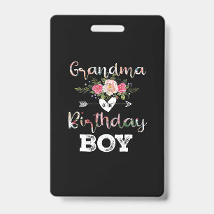 Mother Art   Grandma Of A Birthday Boy Birthday Badge