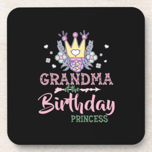 Mother Art Grandma Of The Birthday Princess Xmas Coaster