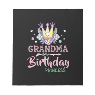 Mother Art Grandma Of The Birthday Princess Xmas Notepad