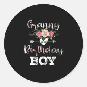 Mother Art   Granny Of A Birthday Boy Birthday Classic Round Sticker