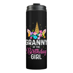 Mother Art   Granny Of The Birthday Girl Birthday Thermal Tumbler