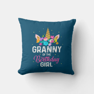 Mother Art Granny Of The Birthday Girl Birthday Throw Pillow