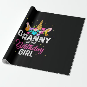 Mother Art Granny Of The Birthday Girl Birthday Wrapping Paper