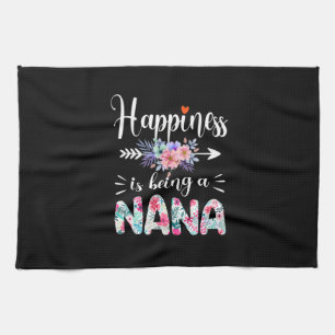 Mother Art Happiness Is Being A Nana Floral Xmas Kitchen Towel