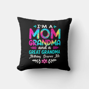 Mother Art   I Am A Mom Great Grandma Birthday Throw Pillow
