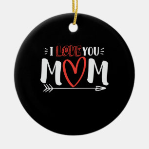 Mother Art I Love You Mommy Ceramic Ornament