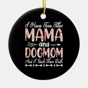 Mother Art Mama And Dog Mom Birthday Ceramic Ornament