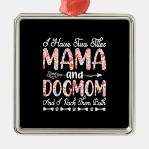 Mother Art   Mama And Dog Mom Birthday Metal Ornament