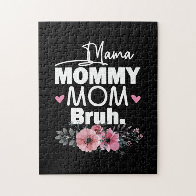 Mother Art | Mama Mommy Mom Bruh Floral Birthday Jigsaw Puzzle (Vertical)