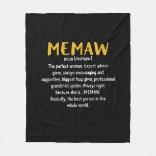 Mother Art Memaw Definition Fleece Blanket