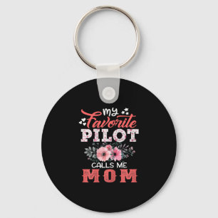 Mother Art My Favourite Pilot Calls Me Mom Xmas Keychain