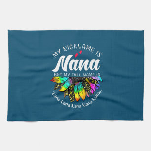 Mother Art   My Nickname Is Nana Sunflower Xmas Kitchen Towel