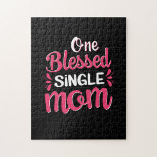 Mother Art One Blessed Single Mom Jigsaw Puzzle