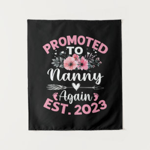 Mother Art   Promoted To Nanny Again 2023 Floral Tapestry