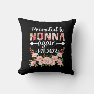Mother Art Promoted To Nonna Again 2023 Floral Throw Pillow