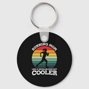 Mother Art Proud Running Mom Keychain
