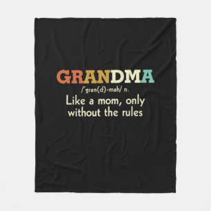 Mother Art Vintage Grandma Definition Fleece Blanket