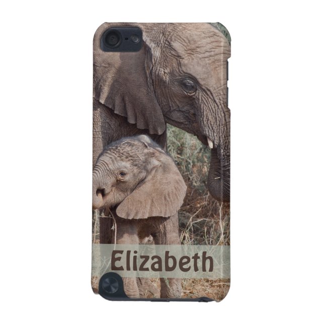 Mother Baby African Elephant iPod Touch (5th Generation) Cover (Back)
