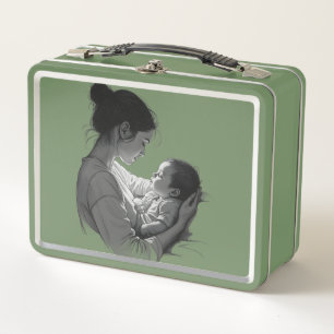 Mother & Baby artwork Metal Lunch Box