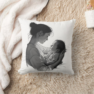 Mother & Baby artwork Throw Pillow