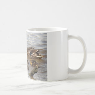 Mother & Baby Mallards on the River Coffee Mug