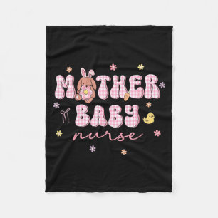 Mother Baby Nurse Easter Day Mbu Easter Bunny Eggs Fleece Blanket