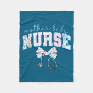 Mother Baby Nurse Team Coquette Blue Stethoscope B Fleece Blanket
