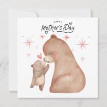 Mother Bear and Cub Happy Mother's Day