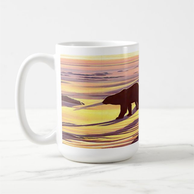 Mother Bear Art Cups Mugs Polar Bear Cup & Glasses (Left)