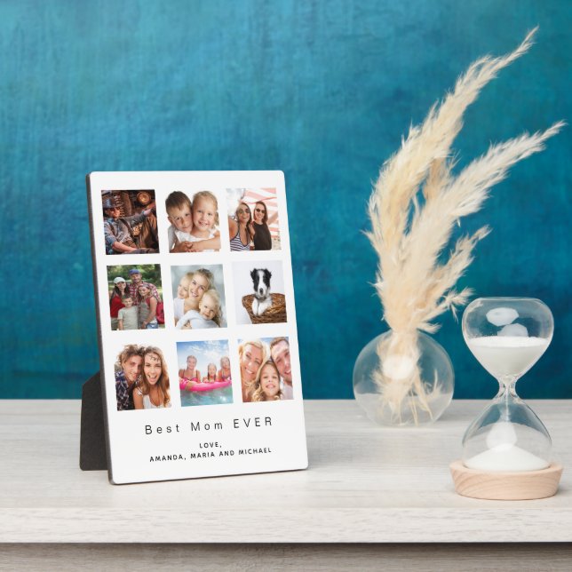Mother best mom photo family collage white plaque (Side)