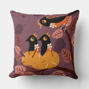 Mother Bird Decorative Pillow