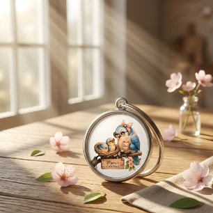 Mother Bird Love – Baby Chicks in Nest Keychain