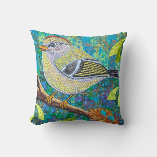 Mother Bird Throw Pillow (Front)