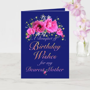 Mother Birthday Bouquet of Pink Flowers Card