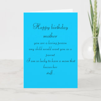 MOTHER BIRTHDAY CARD