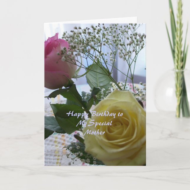 Mother Birthday Christian Card Roses (Front)