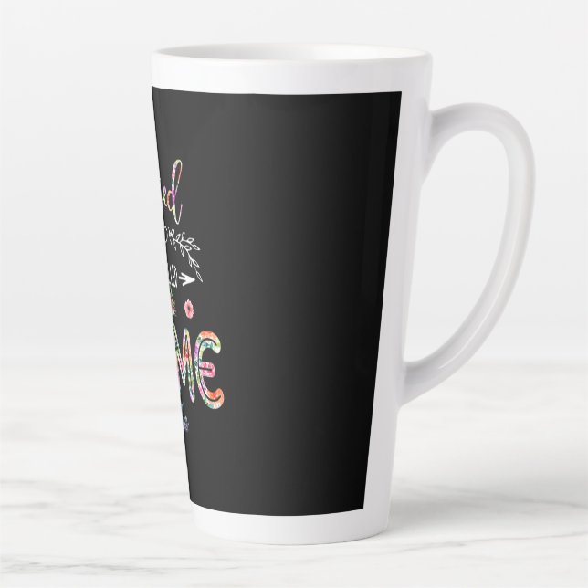 Mother Blessed To Be Called Mom And Meme Flower Latte Mug (Right)
