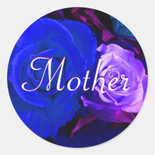 Mother Blue Purple Rose Sticker