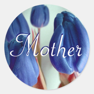 Mother Blue Tulips Sticker