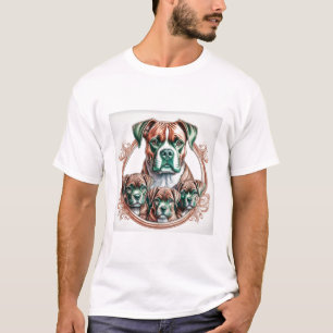 Mother Boxer And Her 3 Pups T-Shirt